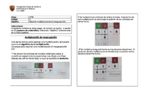 M3 semana 15 Actividad MULTIPLICACIÓN SIN REAGRUPACION Colegio San