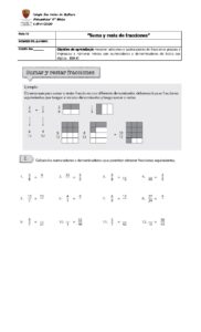 M6 Semana 13 Actividad 2. Adición Y Sustracción De Fracciones | Colegio ...
